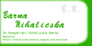 barna mihalicska business card